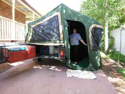 Fiona checks out the new camper trailer